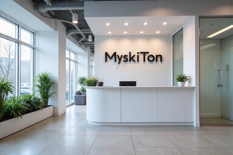 Biuro Muskiton z logo firmy